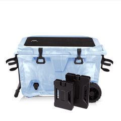 BrüTank Double Drink Holder Bundle | Light Blue & White Swirl